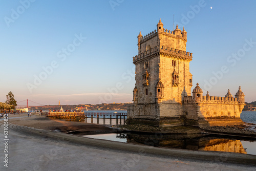 Obraz na płótnie Lisbon, Portugal at Belem Tower on the Tagus River. w salonie