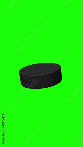 Vertical Loop hockey Puck 4k chromakey