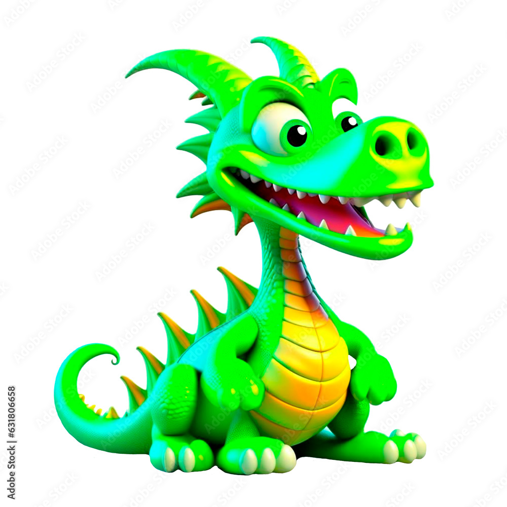 Obraz premium green dragon cartoon