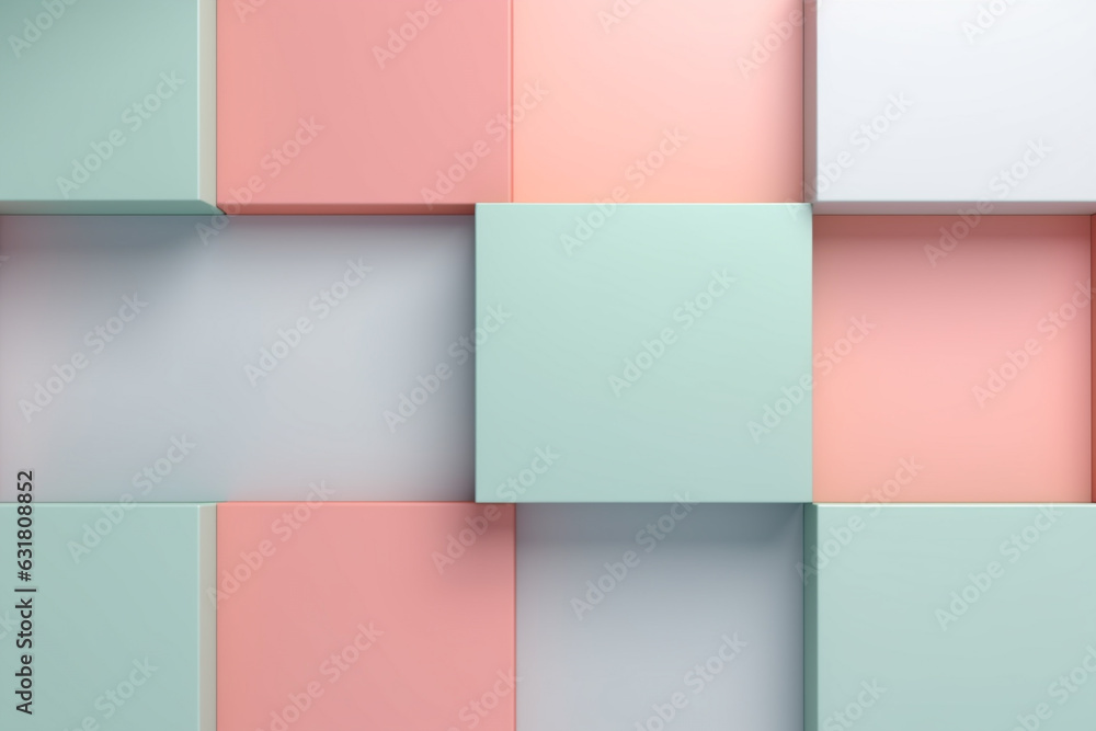 Minimal pastel product podium background for cosmetic presentation.Created with Generative AI technology