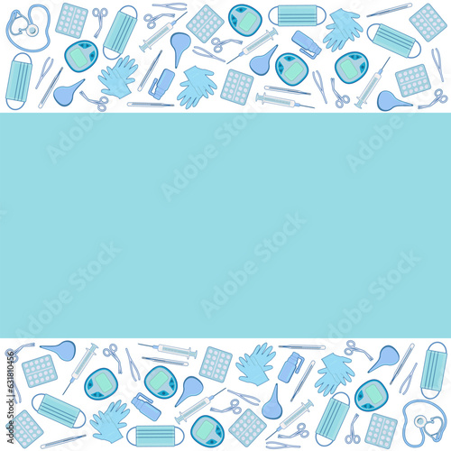 Vector background set of images of medical instruments