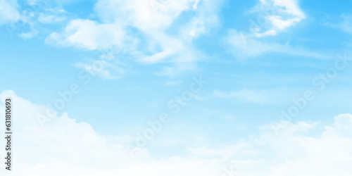 Fototapeta Naklejka Na Ścianę i Meble -  Fantastic soft white clouds against blue sky