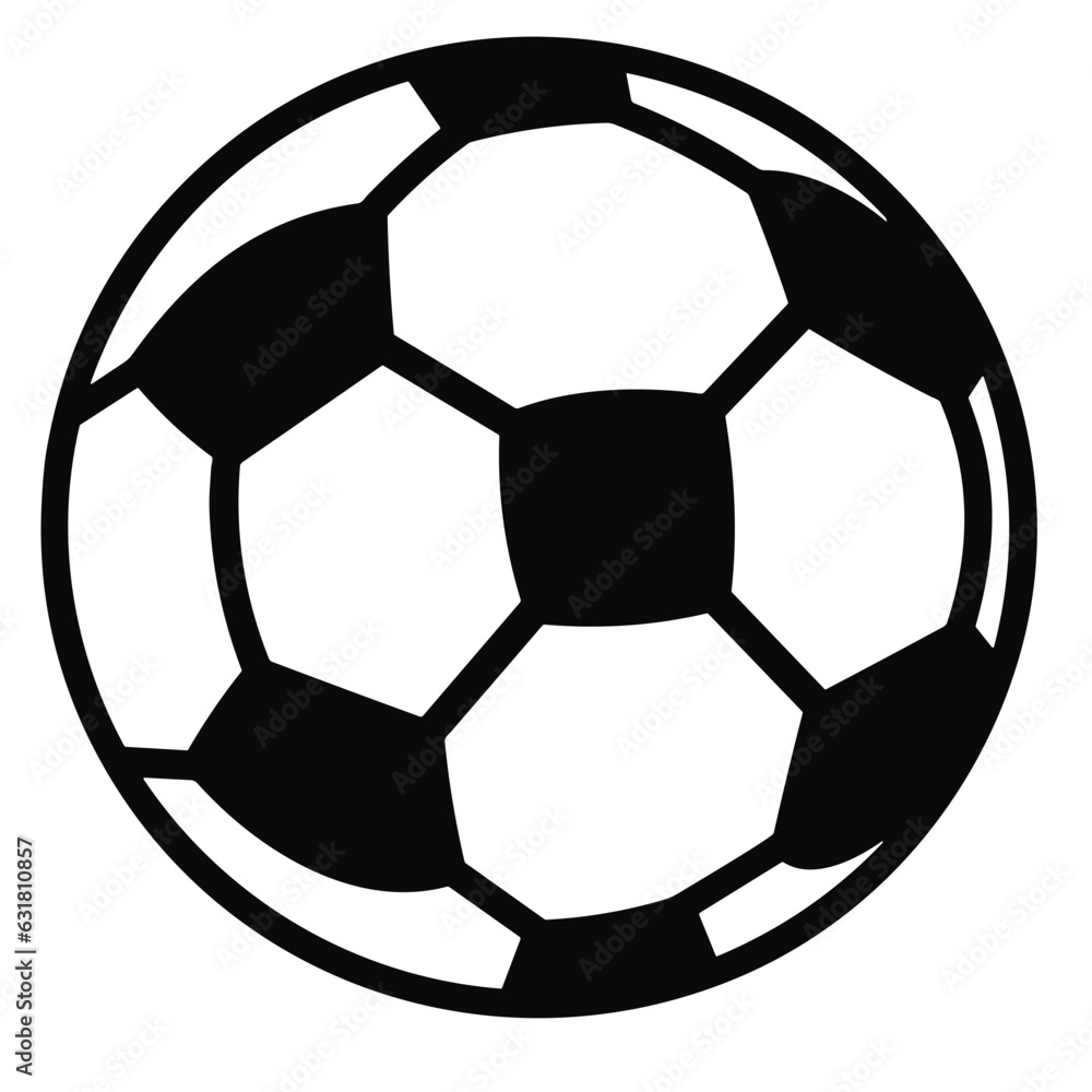 Obraz premium Vector Soccer Ball Icon on White Backgrounds