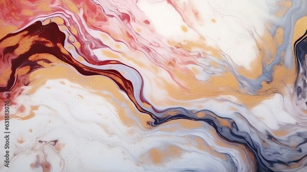 Generative AI : Luxury Burgundy and Champagne abstract background of marble liquid ink art painting on paper . Image of original artwork watercolor alcohol ink paint on high quality paper texture .