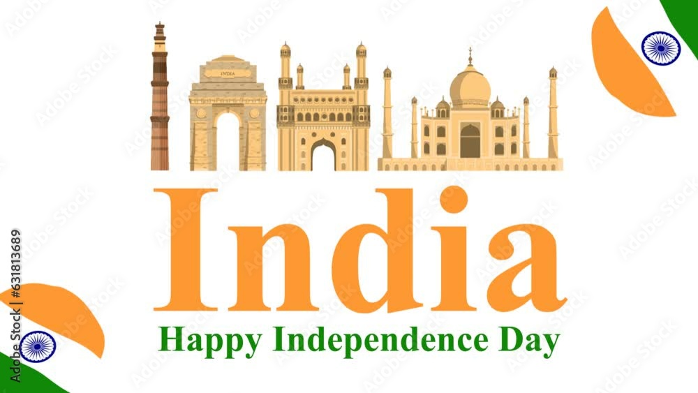 happy independence day india iconic monument animation happy independence day india iconic monument animation