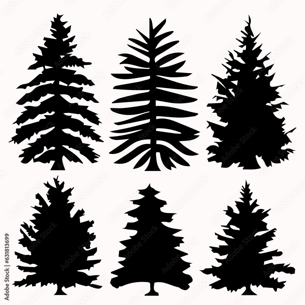 Pine tree silhouettes