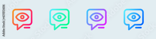 Views line icon in gradient colors. Eye signs vector illustration.