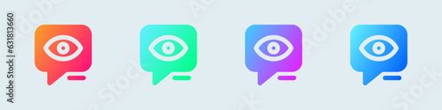 Views solid icon in gradient colors. Eye signs vector illustration.