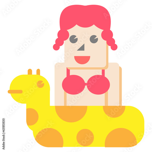 swimming girl illustration Vector