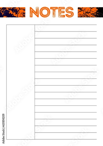 Orange Colour Notebook Paper Pages.  graphing digital paper for personal and commercial use. clean and multiple planning usable sheets.