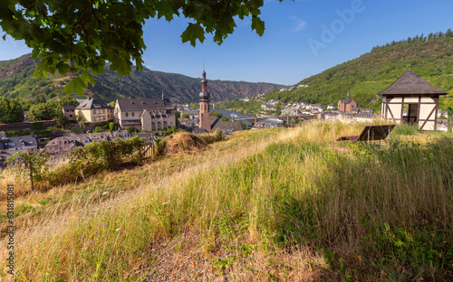 Scenic view of the old fabulous German city Cochem on a sunny day. Germany.