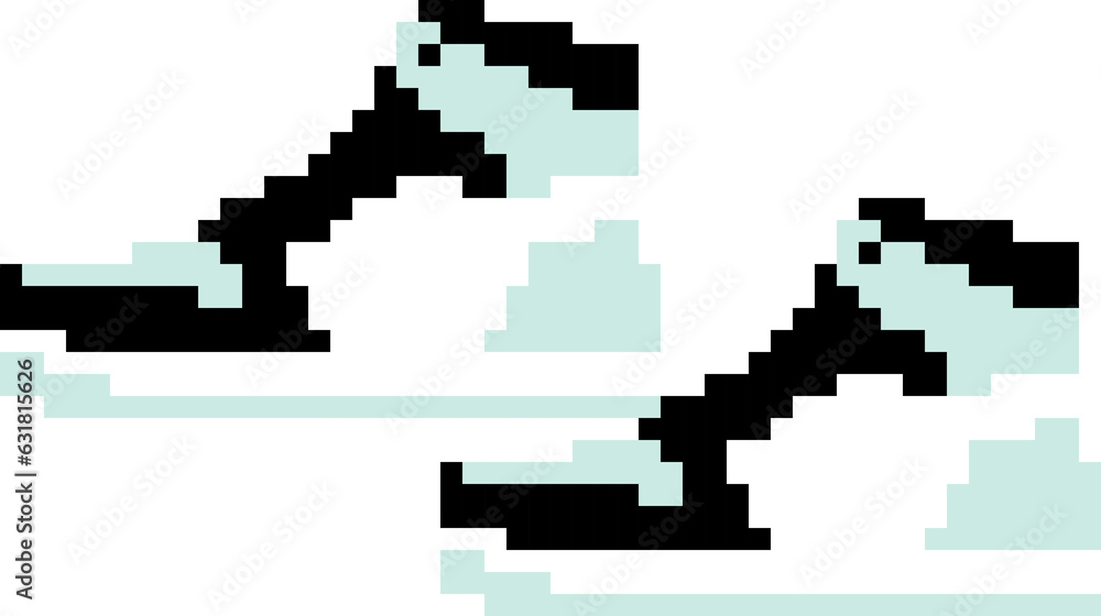 Sneaker cartoon icon in pixel style