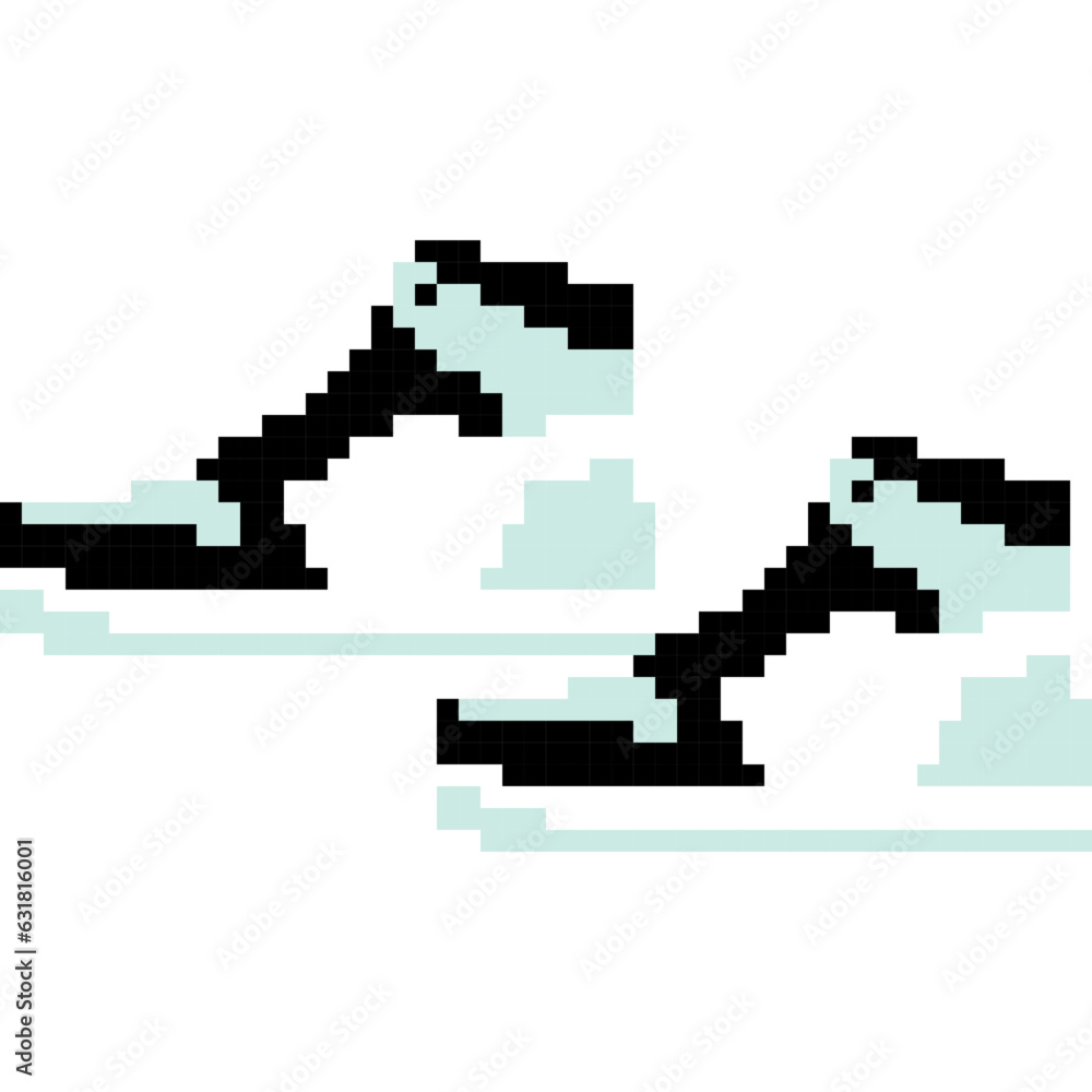 Obraz premium Sneaker cartoon icon in pixel style