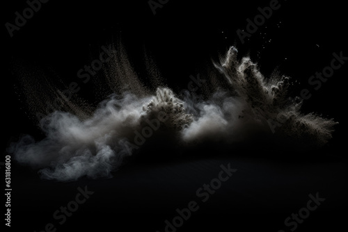 Clouds Of Dust With Grains On A Black Background Created With The Help Of Artificial Intelligence