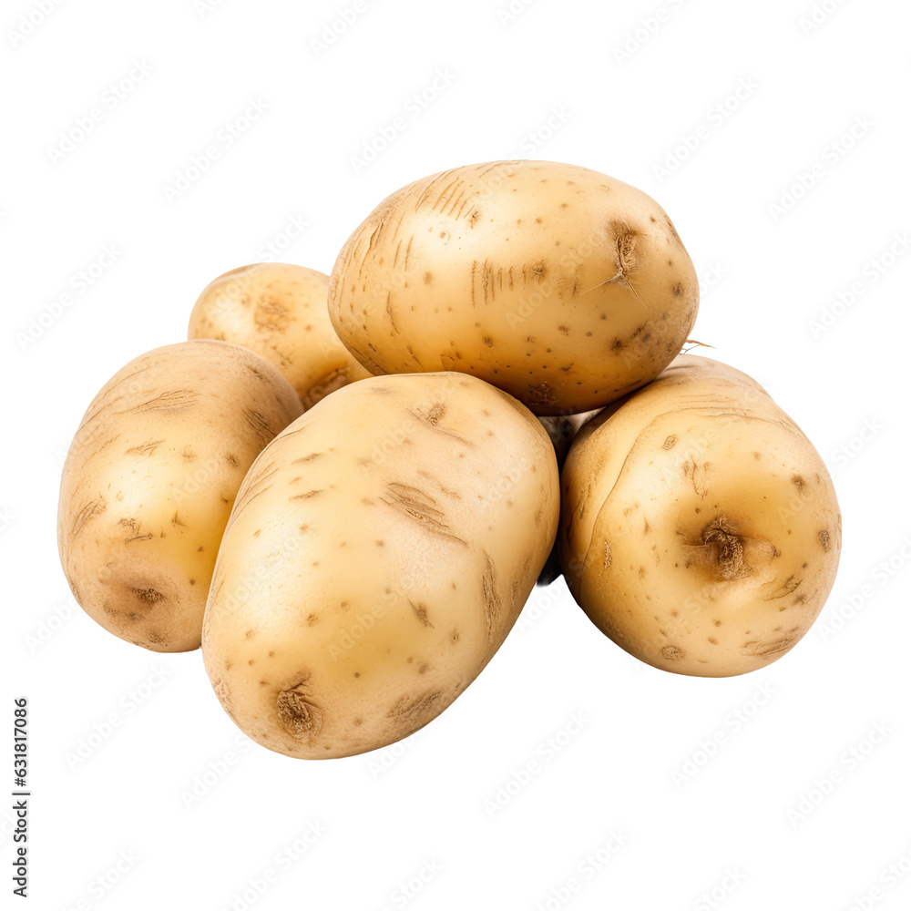Fresh raw potatoes, isolated on transparent. Fresh raw potatoes, isolated on transparent.