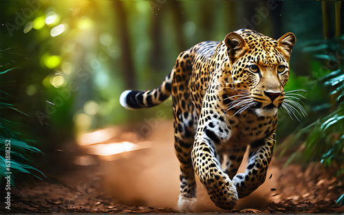 jaguar in the jungle forest