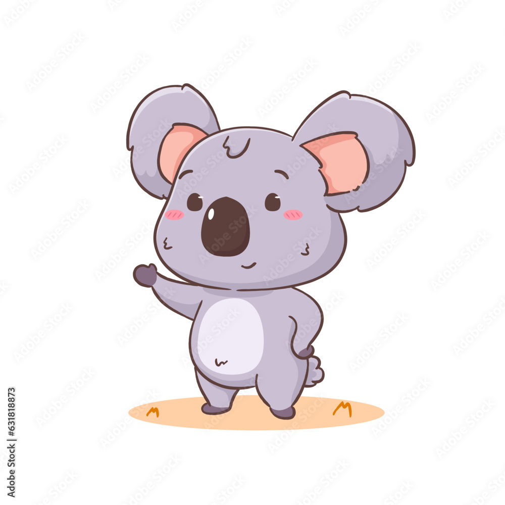 Cute koala bear cartoon character. Adorable kawaii animal vector illustration. Isolated white background. Cute koala bear cartoon character. Adorable kawaii animal vector illustration. Isolated white background.