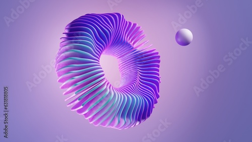 Marine abstraction of a futuristic living organism, a fantastic underwater animal. 3d render.