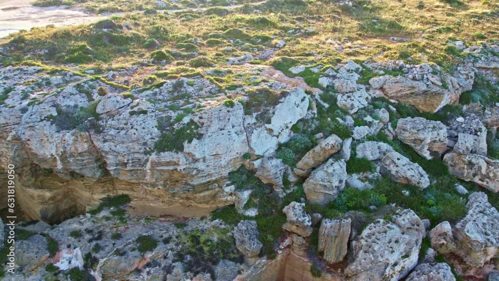 Aerial view of abandoned building material quarries in Favignana. Sicily Italy Aerial view of abandoned building material quarries in Favignana. Sicily Italy