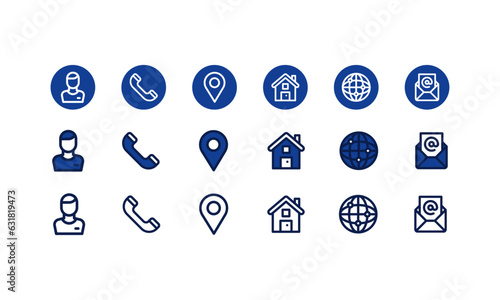 Vector business card icon collection
