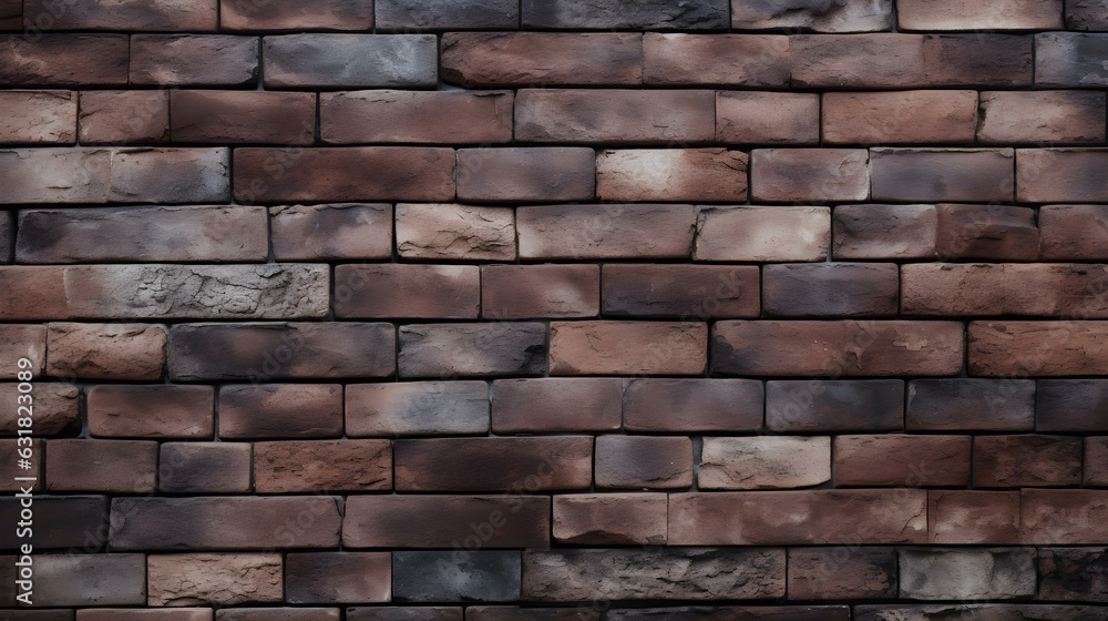 Close Up of a Brick Wall in dark brown Colors. Vintage Background
