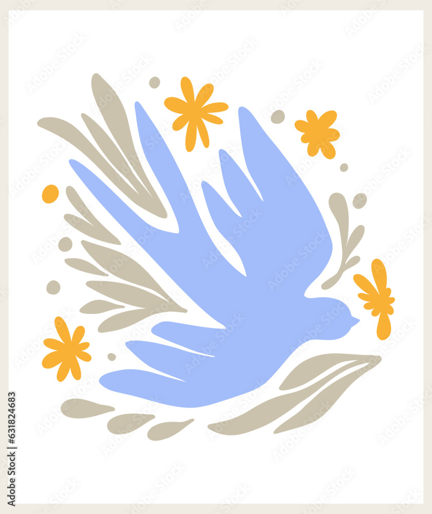 Abstract groovy posters dove of peace in multicolored colors. Modern trendy Minimal style. Hand drawn design for wallpaper, wall decor, print, postcard, cover, template, banner. Abstract groovy posters dove of peace in multicolored colors. Modern trendy Minimal style. Hand drawn design for wallpaper, wall decor, print, postcard, cover, template, banner.