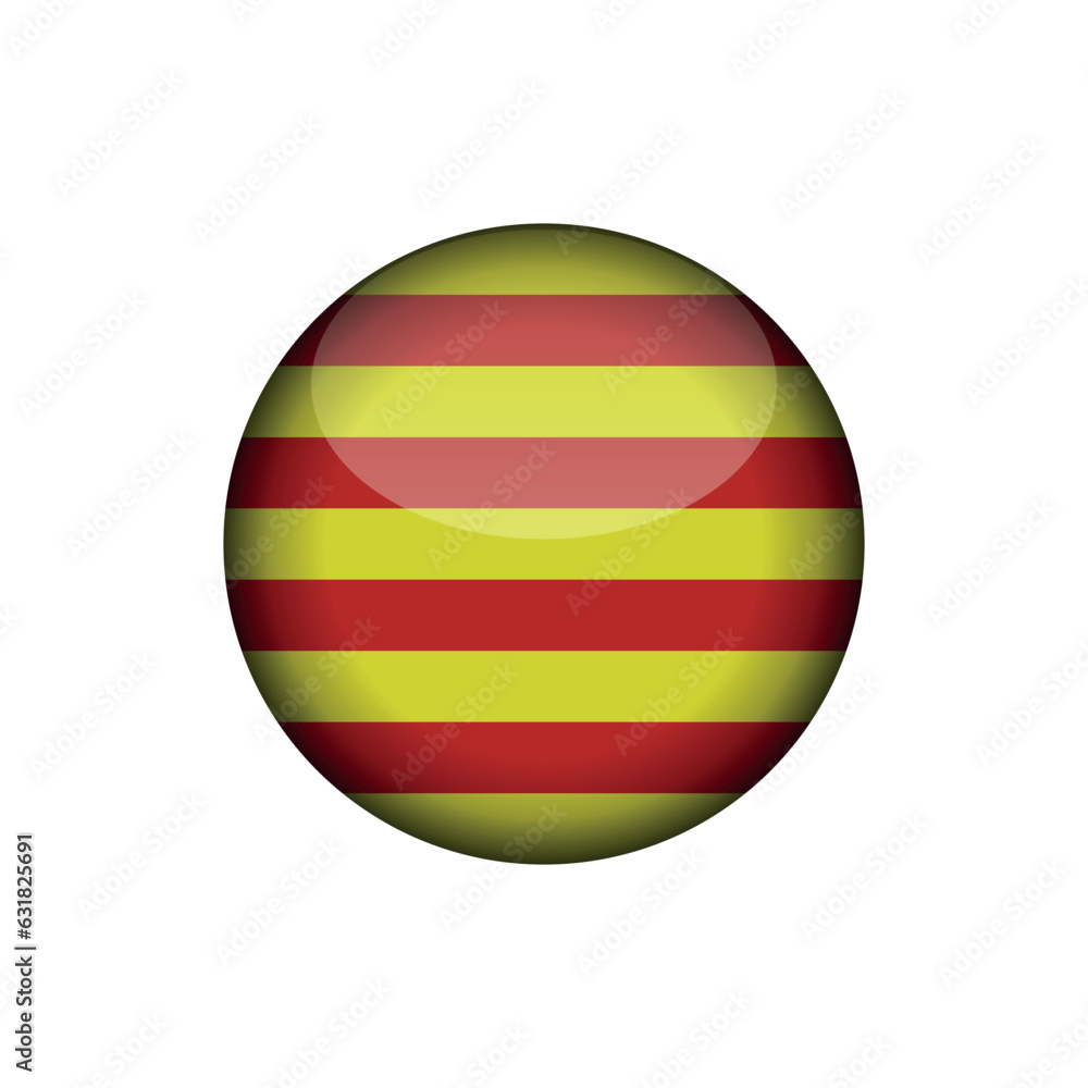 Catalan Flag Circle Button Vector Template Catalan Flag Circle Button Vector Template