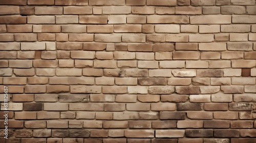 Close Up of a Brick Wall in khaki Colors. Vintage Background  