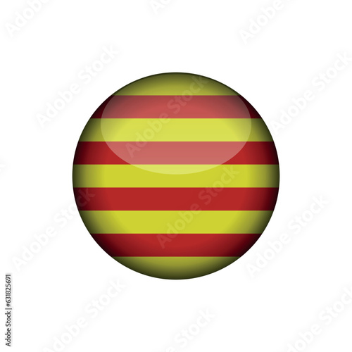 Catalan Flag Circle Button Vector Template