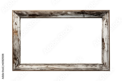 Old wood fream of photo artwork and wallpaper isolated on transparent background. Generative Ai