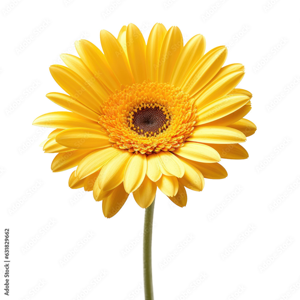 Studio photo of a yellow gerbera. Studio photo of a yellow gerbera.