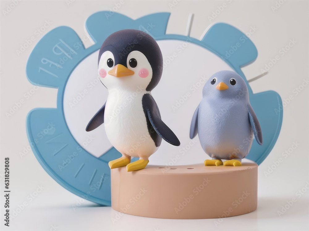 Obraz premium Cute happy penguin on a white background. generative ai