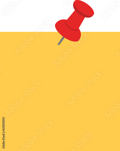 画鋲とメモ用紙のイラスト（Push pin & note paper）