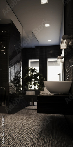 Black white and silver interiors design  of modern homes  and apartments  