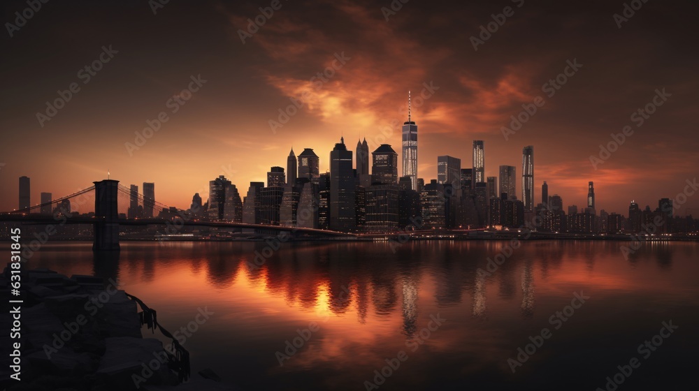 Captivating New York City Skyline Wallpaper, Generative AI
