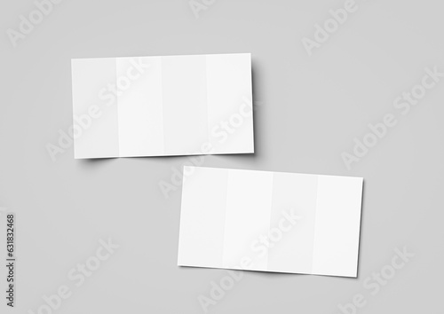 A4 size folded into quarters leaflet mockup