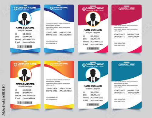 ID card design bundle, Simple business Id card design template, school and Employee ID Card Design Template, Unique, corporate, Abstract professional id card design templates for Employee and others, photo