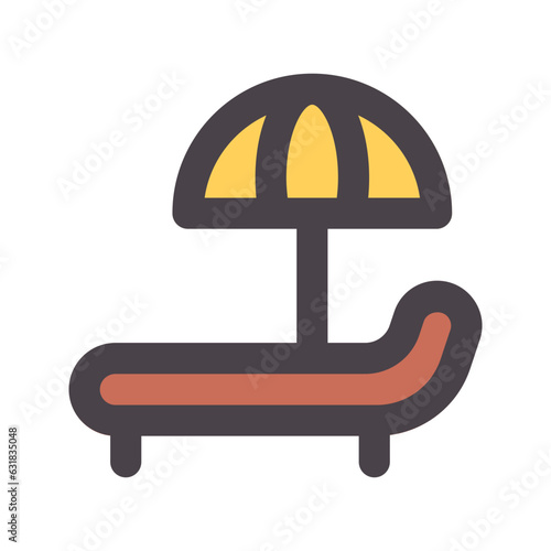 sunbed flat line icon