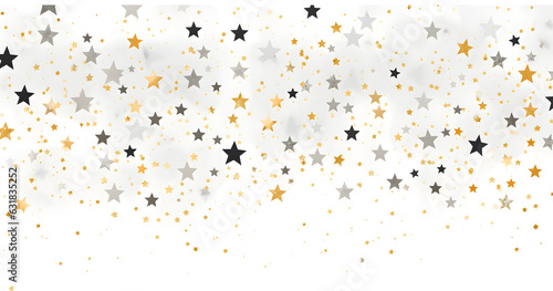 Gray and gold stars on white background. Flat design 