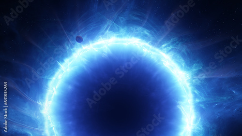 Portal In The Space. Portal Opening. Deep Space Journey, Intergalactic Travel. 