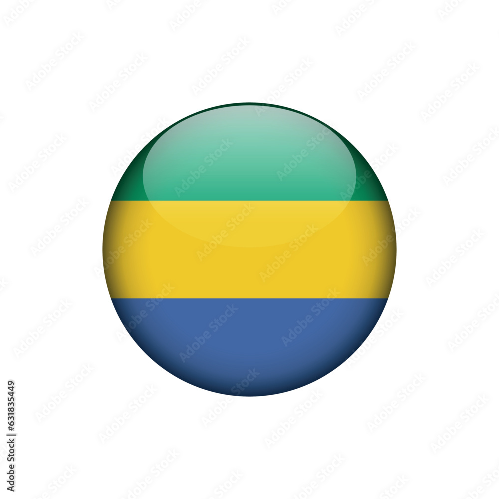 Gabon Flag Circle Button Vector Template Gabon Flag Circle Button Vector Template
