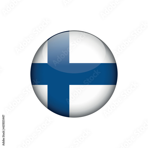 Finland Flag Circle Button Vector Template