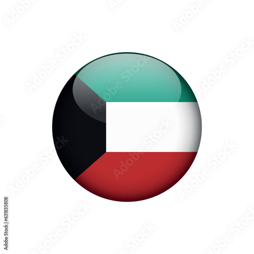 Free Download Kuwait Flag Circle Button Vector Template - GFXLoad