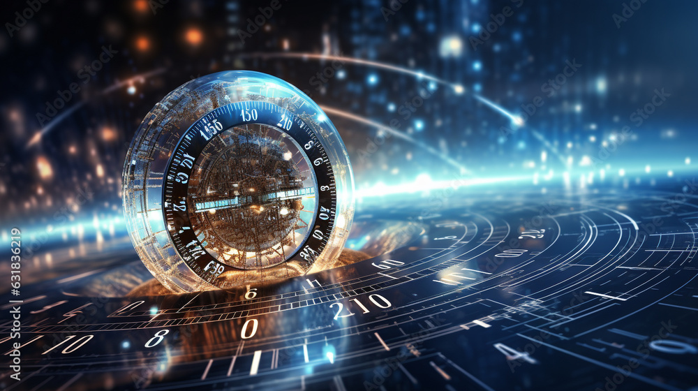 futuristic background with a clock and a blue light ai generated futuristic background with a clock and a blue light ai generated