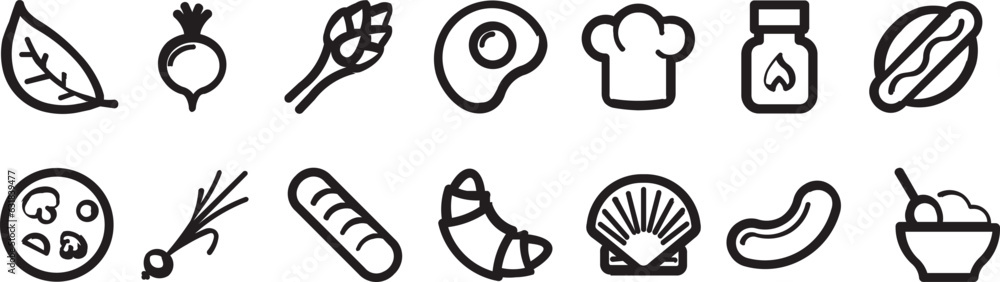 Fototapeta premium Set of culinary signs