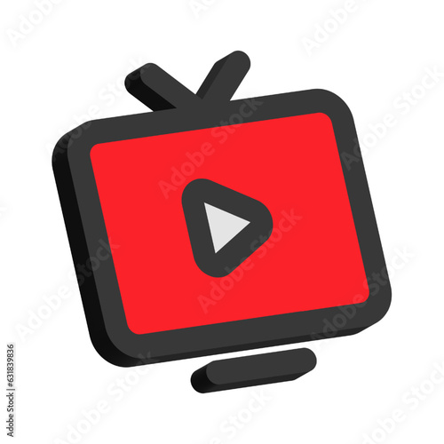 3D Illustration of TV Isolated on White Background
