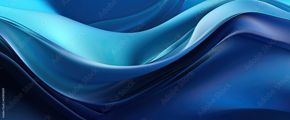 Fototapeta premium Blue abstract background design. Modern wavy line pattern.