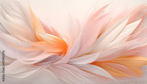 Many white feathers on pink background artistic wallpaper © Oksana