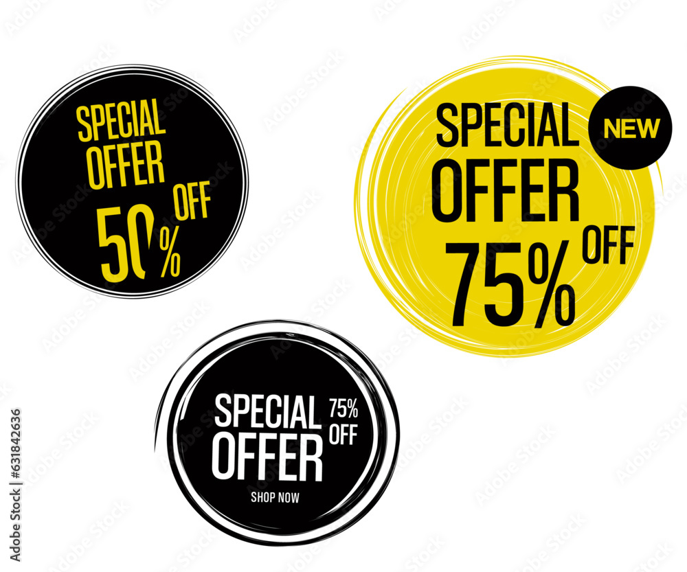 Discount special offer vector illustration set of labels concept profitable idea. Discount special offer vector illustration set of labels concept profitable idea.
