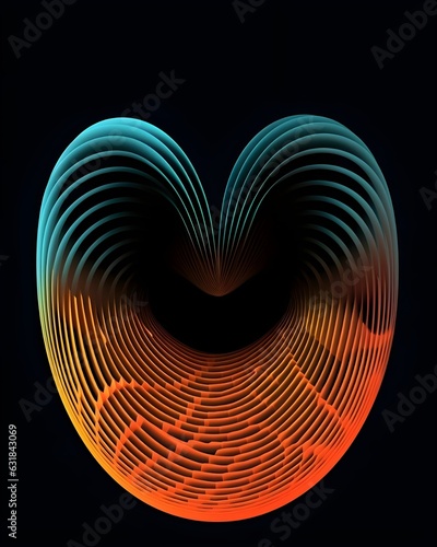 An abstract painting with geometric shapes  in the style of neon installations  colorful curves  surreal weird  hyper - realistic pop  minimalist illustrator  rounded forms  symmetrical  highly detail